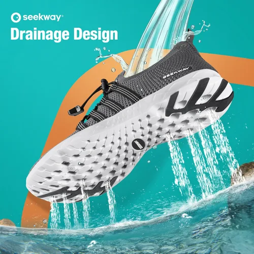 Vista 5 de SEEKWAY Zapatos de agua para hombre y mujer, de secado rápido, descalzo, para playa, caminar, kayak, barco, deportes acuáticos SP006