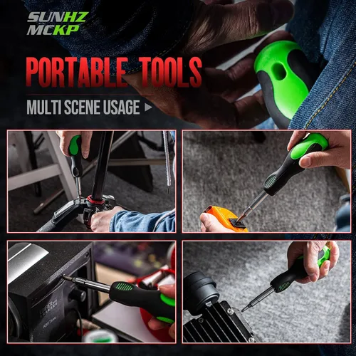 Vista 6 de SUNHZMCKP Destornillador 8 en 1, juego de destornilladores multiusos portátiles, puntas de alta resistencia, Phillips, ranurado, Torx, adecuado