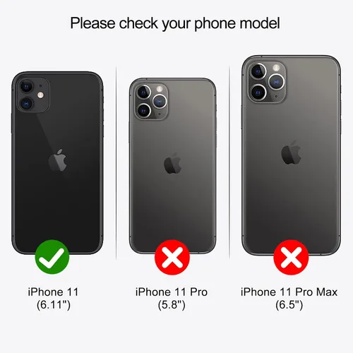 Vista 2 de Funda para iPhone 11, 2 en 1 magnética desmontable, funda de piel sintética con tarjetero para iPhone 11, color negro
