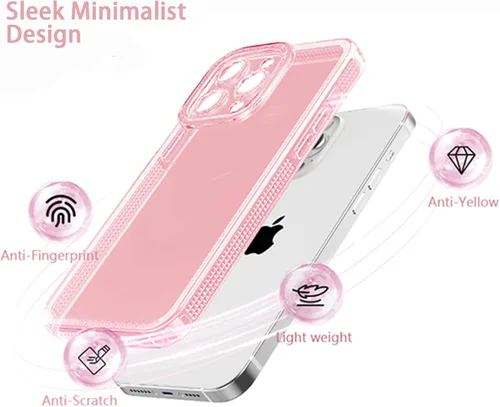 Vista 2 de ZTOFERA Funda transparente brillante para iPhone 11 Pro Max, funda protectora de silicona TPU suave, color rosa