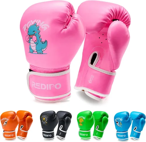 Vista 11 de Guantes de boxeo para niños, guantes de entrenamiento de boxeo juvenil para niños y niñas de 3 a 9 años, guantes de lucha de 4 y 6 OZ, manoplas