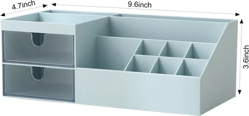 Vista 3 de Organizador de maquillaje de tocador Marknor, organizador/caja de almacenamiento de cosméticos, almacenamiento de escritorio mini para suministros