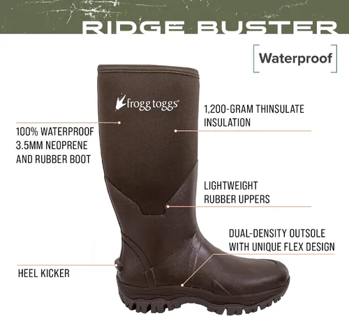 Vista 2 de FROGG TOGGS Ridge Buster - Botas de goma impermeables para hombre