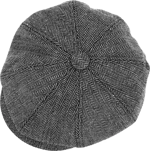 Vista 4 de Newsboy - Gorra para hombre, mezcla de lana de tweed de espiga