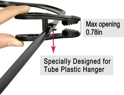 Vista 3 de TOFIIGREM Clips de colgador negros 30 PIEZAS, clips de perchas de plástico perfectos para perchas de terciopelo de plástico, pines para ropa