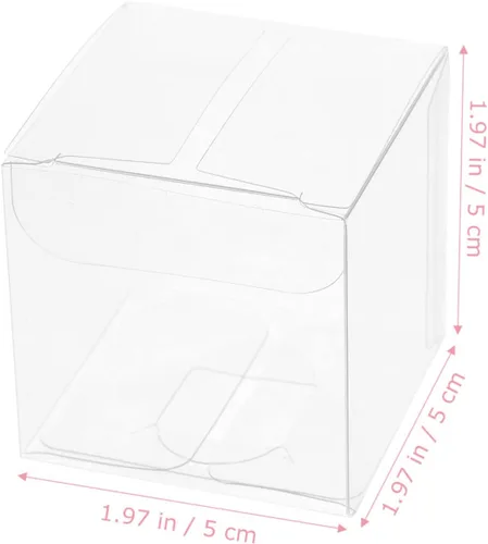 Vista 2 de Luxshiny Caja de regalo de 50 unidades, cajas de regalo transparentes para cupcakes, macarrones, dulces, cajas de plástico transparente para bodas