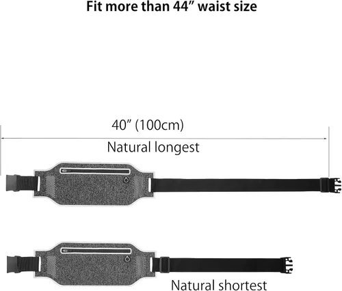 Vista 2 de Cinturón para correr, cintura delgada para correr, para correr, cinturón de ejercicio, bolsa de cadera para mujeres y hombres, iPhone Samsung