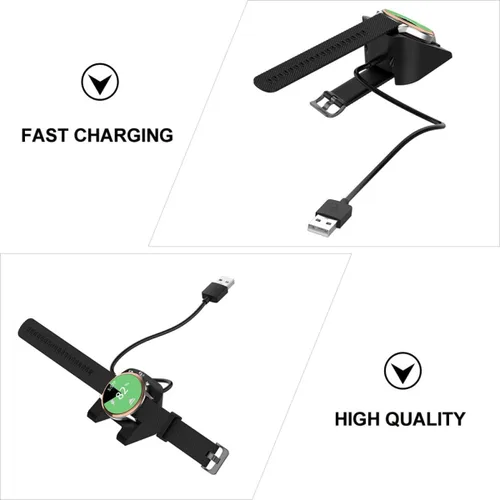 Vista 6 de Smartwatch Charger Stand Holder Compatible with Fossil Gen 4 Gen 5, USB Charging Adapter Replacement Dock for Wearable Devices, Black Charging