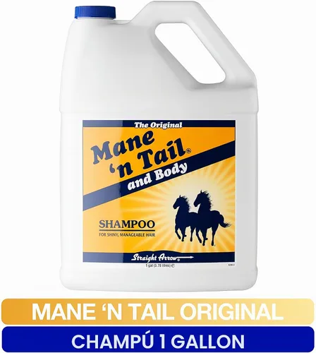 Vista 3 de Mane 'n Tail Champú original para caballo, fórmula de aseo enriquecida con proteínas para pelos suaves y brillantes, melenas y colas, limpieza