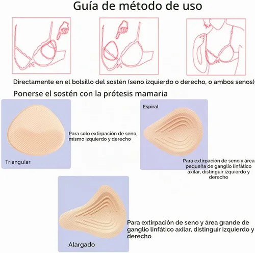 Vista 5 de Prótesis Mamaria de Algodón para Mastectomía Formas de Seno Almohadillas de Inserción para Sostén Ligera Ventilación Senos de Esponja Spiral