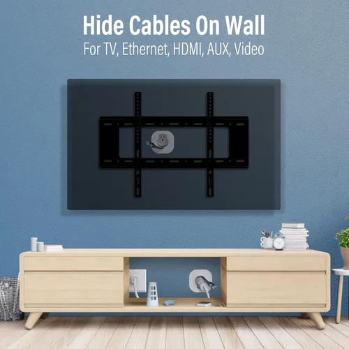 Vista 3 de Kit de organización de cables en la pared, ocultador de cables de TV para TV montado en la pared, ocultar cables de TV para montaje en pared, kit