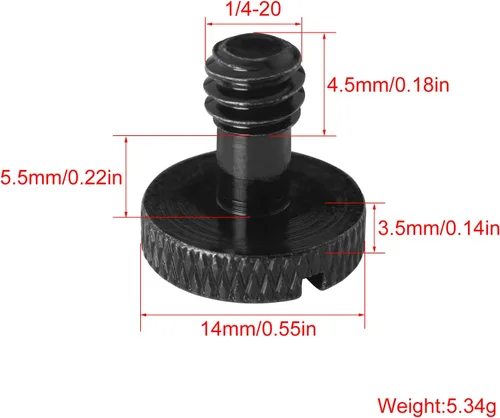 Vista 2 de Tornillo de cámara LUORNG 4PCS 1/4 Tornillo ranurado para cámara Ttrípode Placa de liberación rápida