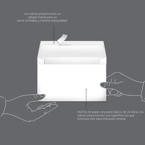 Vista 5 de Amazon Basics Sobres de invitación en blanco A9 con cierre de despegar y sellar, 5-3/4 x 8-3/4 pulgadas, color blanco, paquete de 100