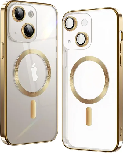 Vista 24 de Matallic - Funda transparente brillante para iPhone 11, compatible con Magsafe con protección completa de cámara chapada