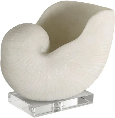 Vista 4 de Uttermost Escultura de piedra granular de concha Nautilus de 11" de ancho