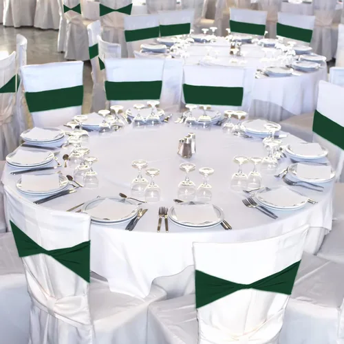 Vista 6 de CHENGU 100 bandas de elastano para silla, con lazo liso, para bodas, sin hebilla, decoraciones de cumpleaños, lazos elásticos, bandas deslizantes
