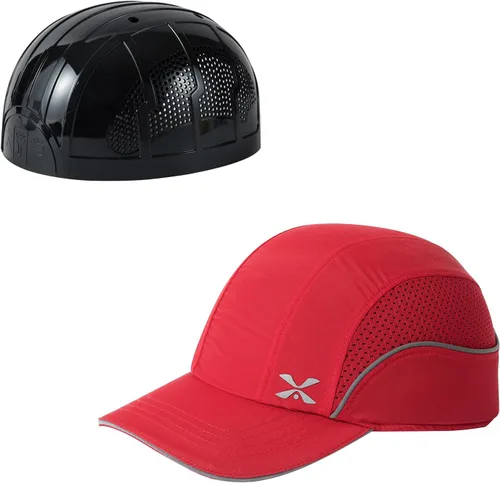 Vista 21 de TIHEEN Gorra de seguridad unisex, estilo gorra de béisbol con rayas reflectantes, ligera y transpirable, gorra de protección para la cabeza