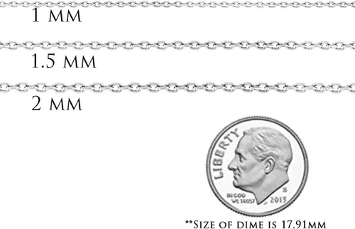 Vista 3 de Collar de cadena de plata de ley para mujer, cable de 0.039 in, resistente al deslustre, de origen responsable, diseño de cierre que no migra