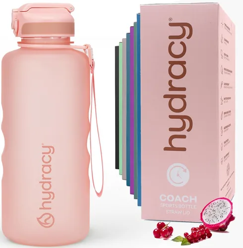 Vista 28 de Hydracy Botella de agua de plástico Tritan de 2.3 L sin BPA con correa de hombro ajustable, tapa a prueba de derrames y práctica boquilla de Lus