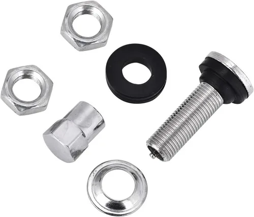 Vista 8 de 10Pack Metal Valve Stems TR161 Car Truck Bolt in Tire Tyre Valve Short Stems with Dust Cap Black for ATV Car Go-Kart Boat Trailer Motorcycle