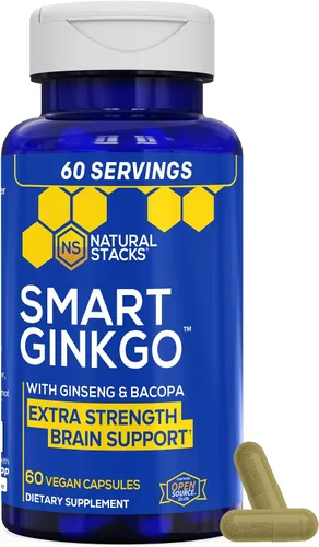 Vista 2 de NATURAL STACKS Paquete de suplemento Smart Ginkgo Biloba y Smart NMN - Soporte cerebral extra fuerte y apoyo NAD+* - 120 cápsulas totales