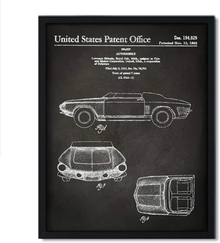 Vista 38 de Andaz Press Póster de decoración de pared con estampado de patente de pizarra, 8.5 x 11 pulgadas, aviones, trenes, automóviles, póster de patente