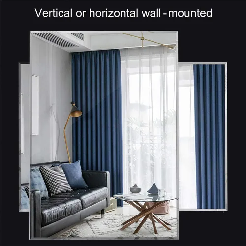 Vista 4 de Juego de 2 espejos sin marco de 18 x 36 pulgadas, espejo de pared de baño con borde biselado, moderno espejo biselado para sala de estar, comedor