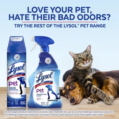 Vista 6 de Lysol Spray eliminador de olores de mascotas, espray desinfectante y desinfectante para olores de mascotas, 15 onzas (paquete de 3)