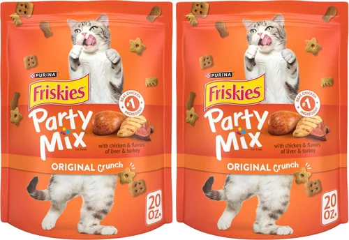 Vista 16 de Alimento para gatos Purina Friskies, Party Mix Original Crunch - Bolsa de 20 onzas