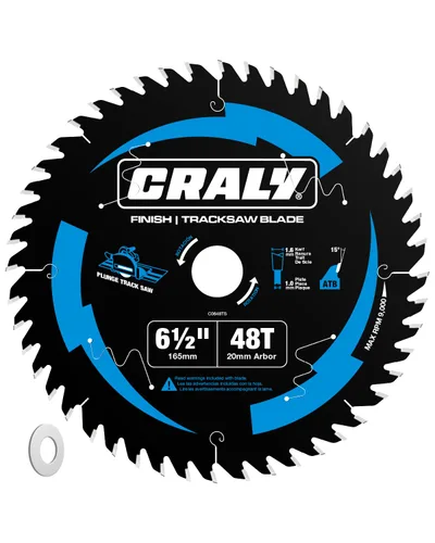 Vista 6 de CRALY Hoja de sierra circular para corte de madera de 6-1/2 pulgadas con 24 dientes, árbol de 5/8 pulgadas, con punta de carburo, corte fino