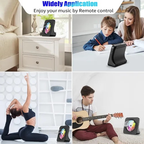 Vista 6 de Gueray Reproductor de CD portátil, reproductor de CD Kpop Bluetooth para escritorio con altavoz de sonido de alta fidelidad, radio FM, reproductor