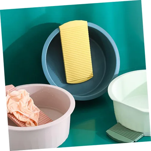 Vista 7 de Cubo grande para lavadero Clithes Scrub Basin Grey Juego de accesorios de baño Lavabo de plástico para lavar la ropa