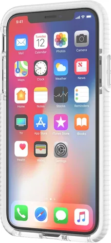 Vista 3 de Tech21 Evo Check - Funda delgada para iPhone X/XS, color blanco transparente, protección inalámbrica y resistente