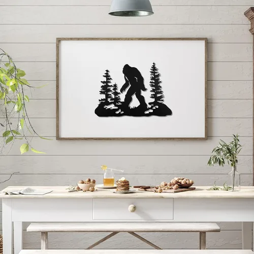 Vista 6 de Demissle Bigfoot Sasquatch Regalo Decoración Bigfoot Arte de Pared Big Foot Letrero Regalo para Hombres 15.7 x 11 Pulgadas Letrero de Metal