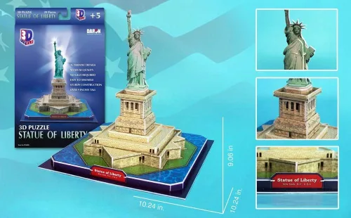 Vista 2 de Daron Rompecabezas 3D de la Estatua de la Libertad, 39 piezas