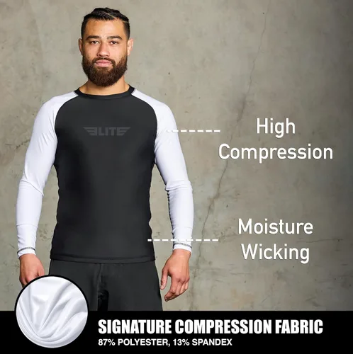 Vista 2 de Elite Sports MMA, BJJJ, No-Gi, protección de entrenamiento de manga corta