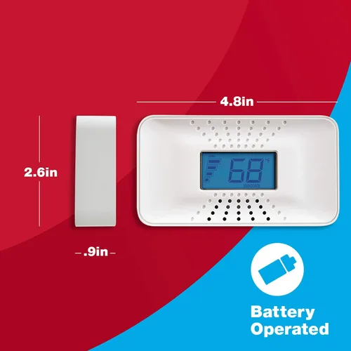 Vista 6 de First Alert - Detector de monóxido de carbono CO710 con batería de 10 años y pantalla digital de temperatura, color blanco CO710