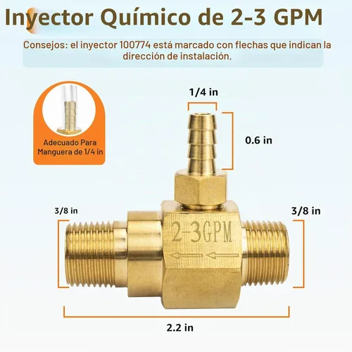 Vista 2 de Inyector químico 100774 de 2-3 GPM para la lavadora general de la presión