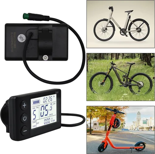 Vista 6 de Medidor de pantalla LCD de bicicleta eléctrica S866, 24V 36V 48V Ebike Pantalla LCD Panel de control inalámbrico Velocímetro de bicicleta odómetro