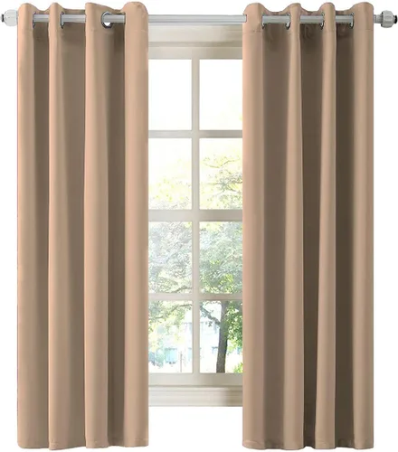Vista 9 de LA PALMA Cortinas opacas con aislamiento térmico y ojales, para sala de estar, dormitorio, paquete de 2 paneles
