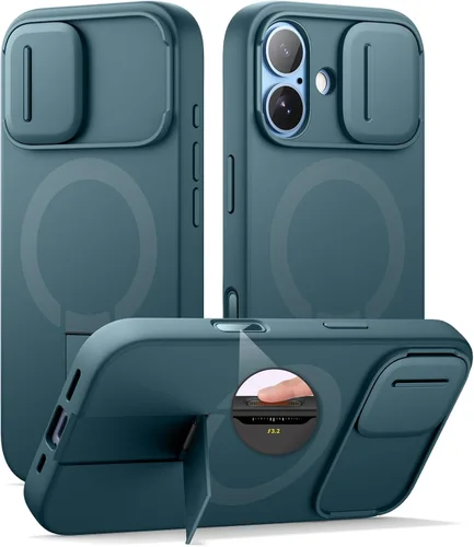 Vista 28 de SURITCH Funda para iPhone Air con cubierta de control de cámara, funda deslizante para cámara y soporte ajustable, compatible con MagSafe, a prueba