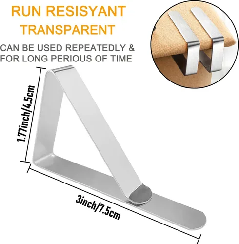 Vista 2 de 60 clips para mantel, clips de mesa de picnic resistentes, abrazaderas de acero inoxidable, soportes para manteles de mesa, ideales para el hogar