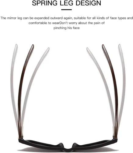 Vista 7 de YAMEIZE Gafas de sol de madera polarizadas para mujeres y hombres, 100% protección UV, pesca, conducción, marco de bambú de madera