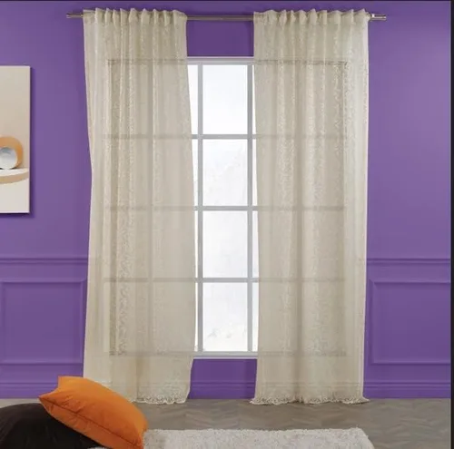 Vista 7 de Juego de 2 paneles de cortinas extralargas de encaje beige con bolsillo para barra y pestaña trasera, decoración del hogar, cortinas hechas a medida