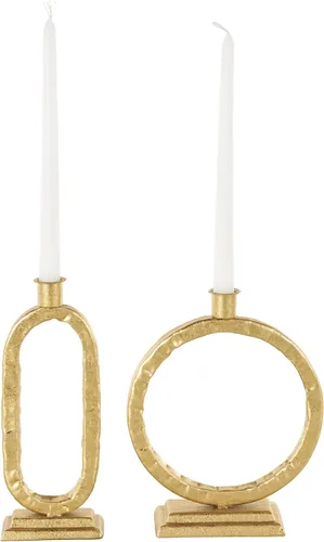 Vista 14 de Deco 79 Portavelas decorativo de metal de aluminio, soporte de vela de palmera, juego de 3 candelabros de 6 pulgadas, 8 pulgadas, 10 pulgadas
