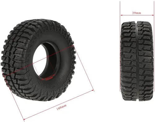 Vista 8 de Goolsky 4 neumáticos Austar 1.9 "3.937 in escala 1/10 para 1/10 RC4WD D90 Axial SCX10 RC Rock Crawler