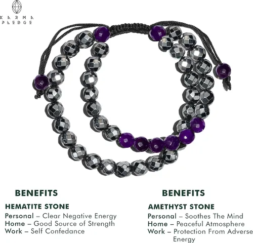 Vista 100 de Pulseras de cristal curativo para mujeres y hombres, espiritual, energía positiva y equilibrio, pulseras de cuentas de cristal natural hechas a mano