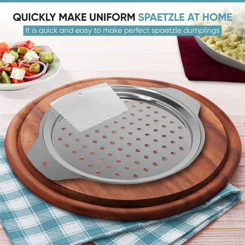 Vista 2 de Zoie + Chloe, tapa de acero inoxidable para preparar Spaetzle, con espátula, Round