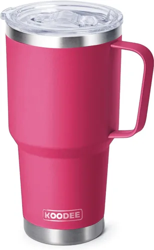 Vista 14 de koodee Vaso Tumbler Delgado de Acero Inoxidable de 20 oz con Aislamiento de Doble Pared, Vaso Tumbler Delgado para Agua para Café, Té (Azul Bebé)