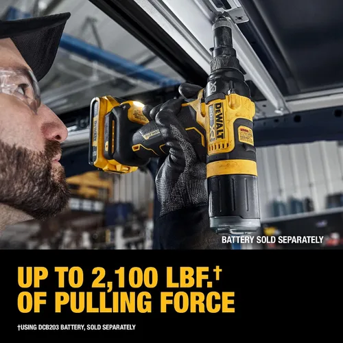 Vista 3 de DEWALT 20V MAX XR - Herramienta de remache inalámbrica, 3/16", solo herramienta principal (DCF403B)